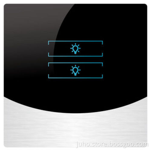 Touch Screen with 2 Gang LED Light Switch, New Crystal PG Touch Light Switch